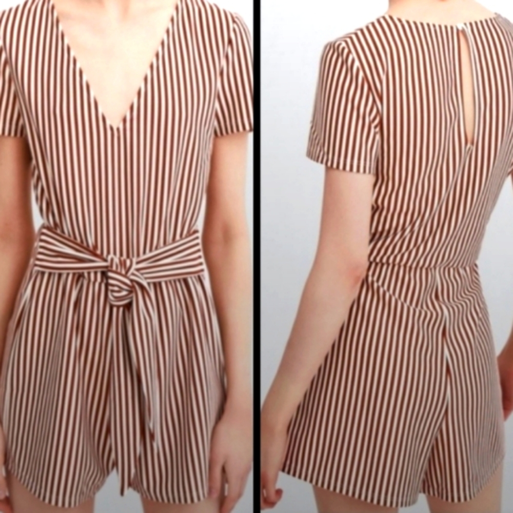 Zara Romper Brown with white short